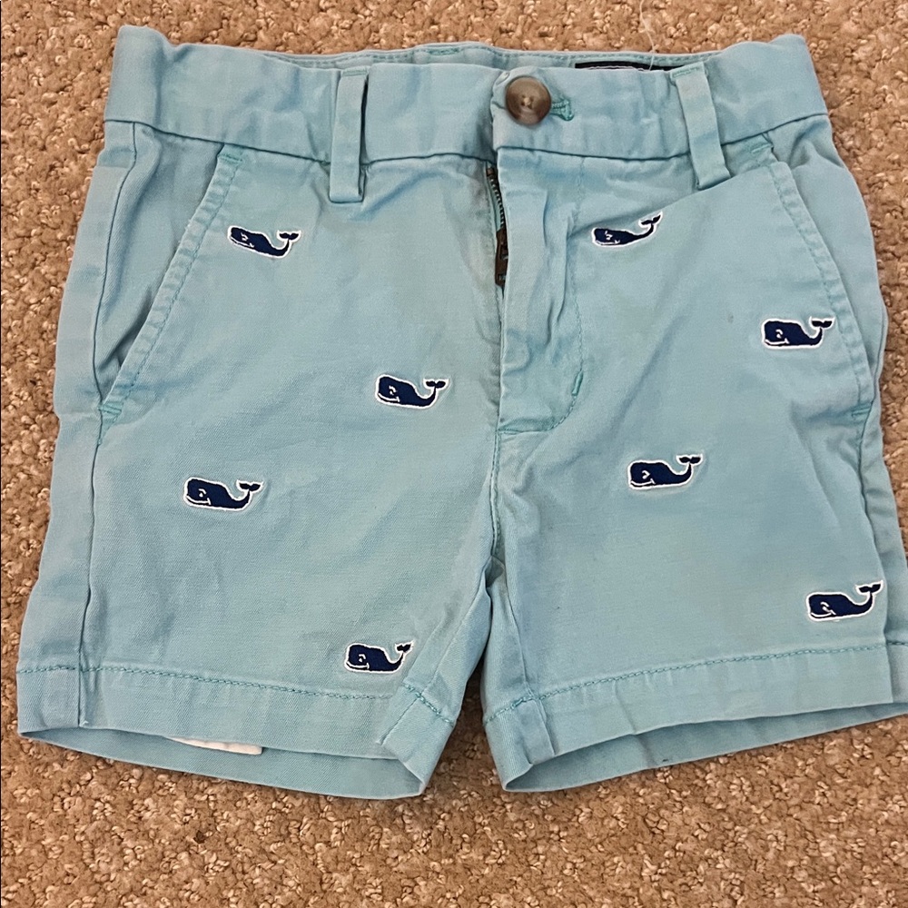 Vineyard Vines Light Blue Whale Embroidered Shorts